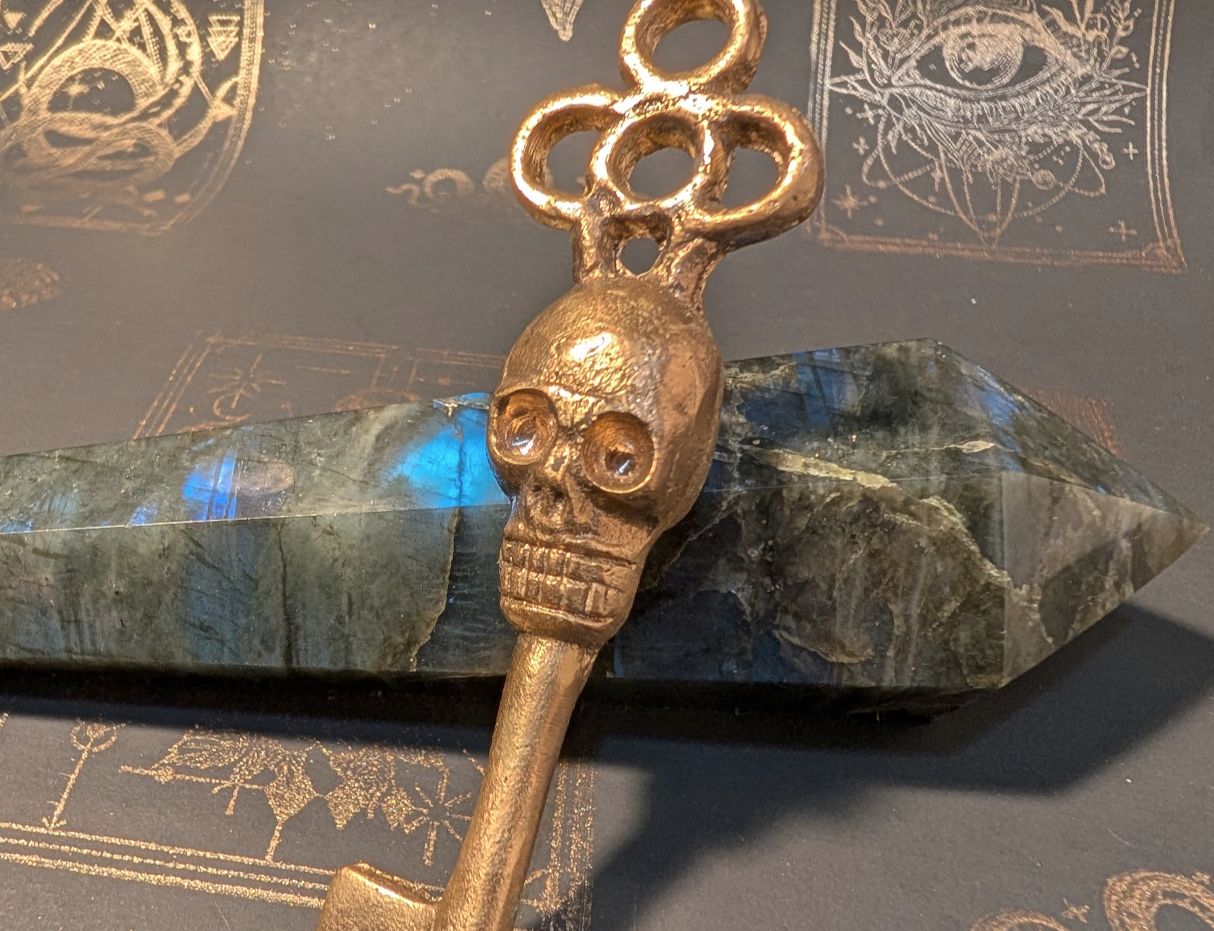 Bronze skeleton key ritual tool - handcast metal by BorboroForge