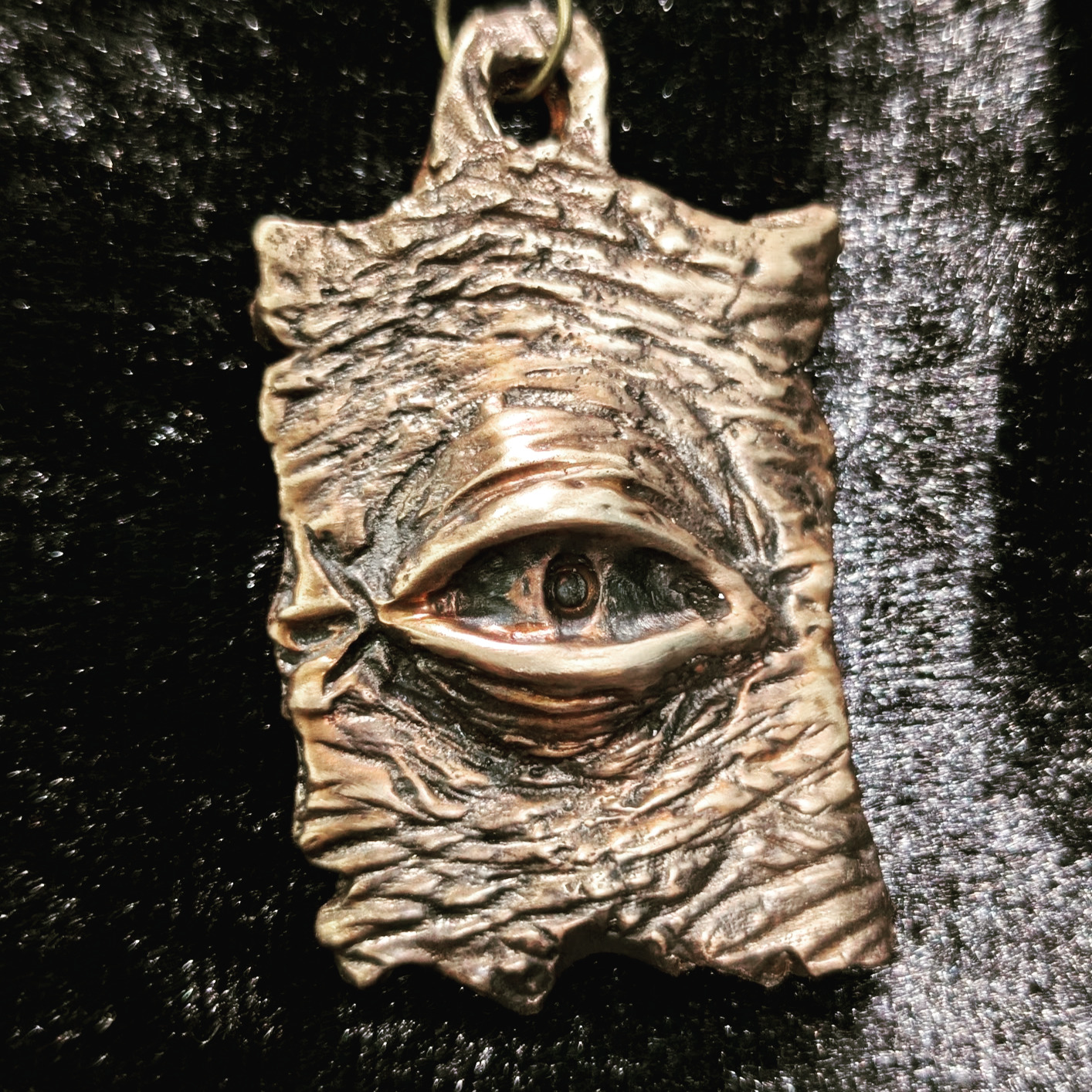 Cast bronze evil eye amulet by BorboroForge